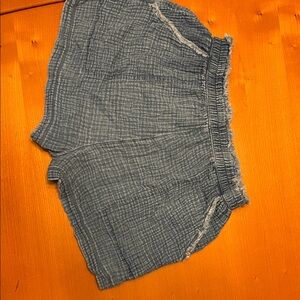 Aerie Light Blue Frayed Shorts Elastic Waist slightly oversized